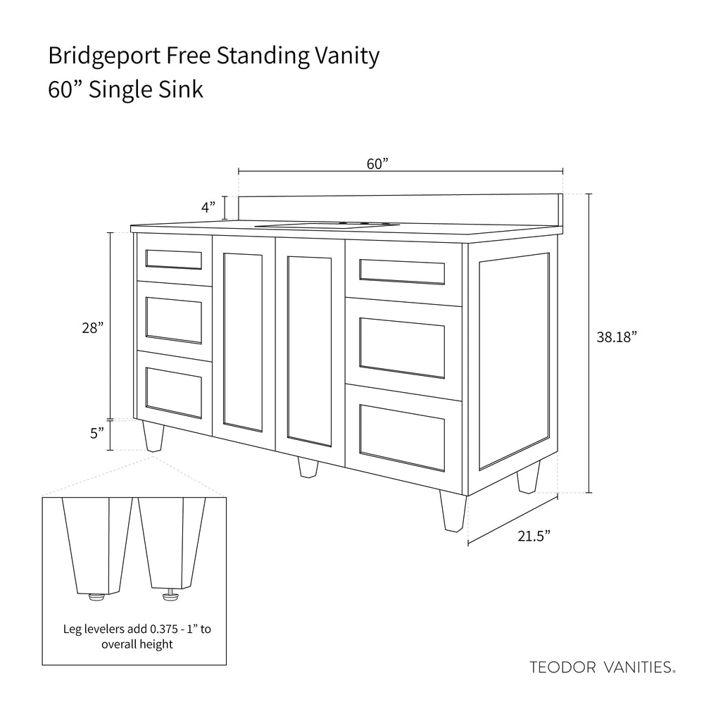 
                  
                    Bridgeport SLIM 60" Almond Coast Bathroom Vanity Teodor Bathroom Vanity United States
                  
                
