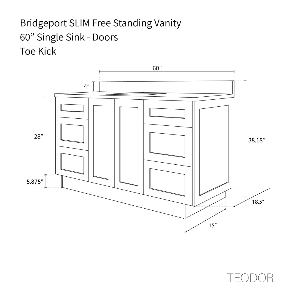 
                  
                    Bridgeport SLIM 60" White Oak Bathroom Vanity
                  
                