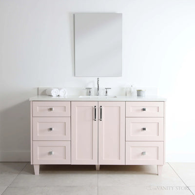 Bridgeport 60" Champagne Pink Bathroom Vanity - Teodor Vanities United States