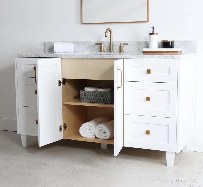 Bridgeport 60" Satin White Bathroom Vanity - Teodor Vanities United States