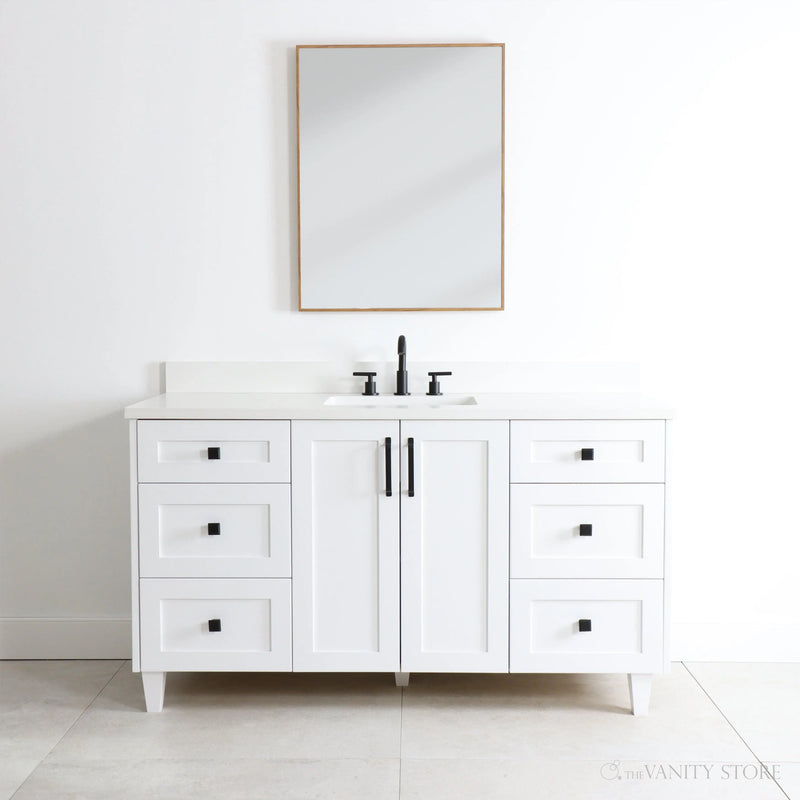 Bridgeport 60" Satin White Bathroom Vanity - Teodor Vanities United States