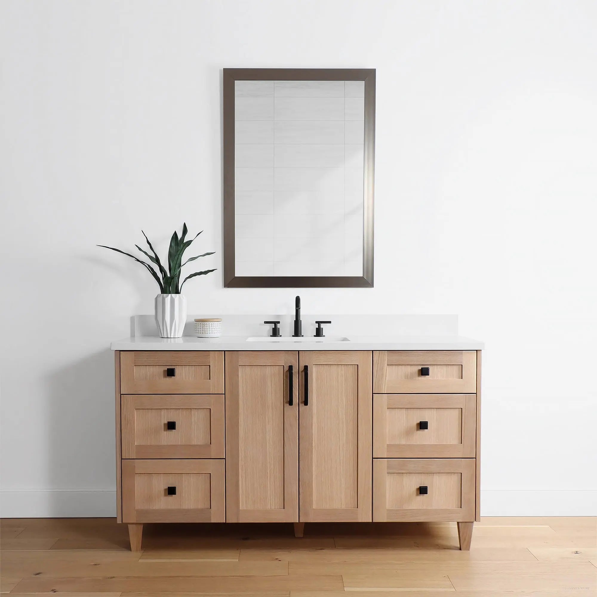Bridgeport 60 White Oak Bathroom Vanity