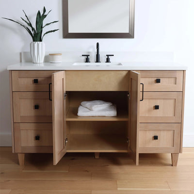 Bridgeport 60" White Oak Bathroom Vanity