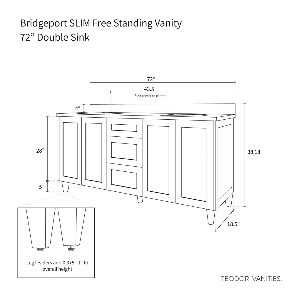 
                  
                    Bridgeport SLIM 72" Satin White Bathroom Vanity, Double Sink
                  
                