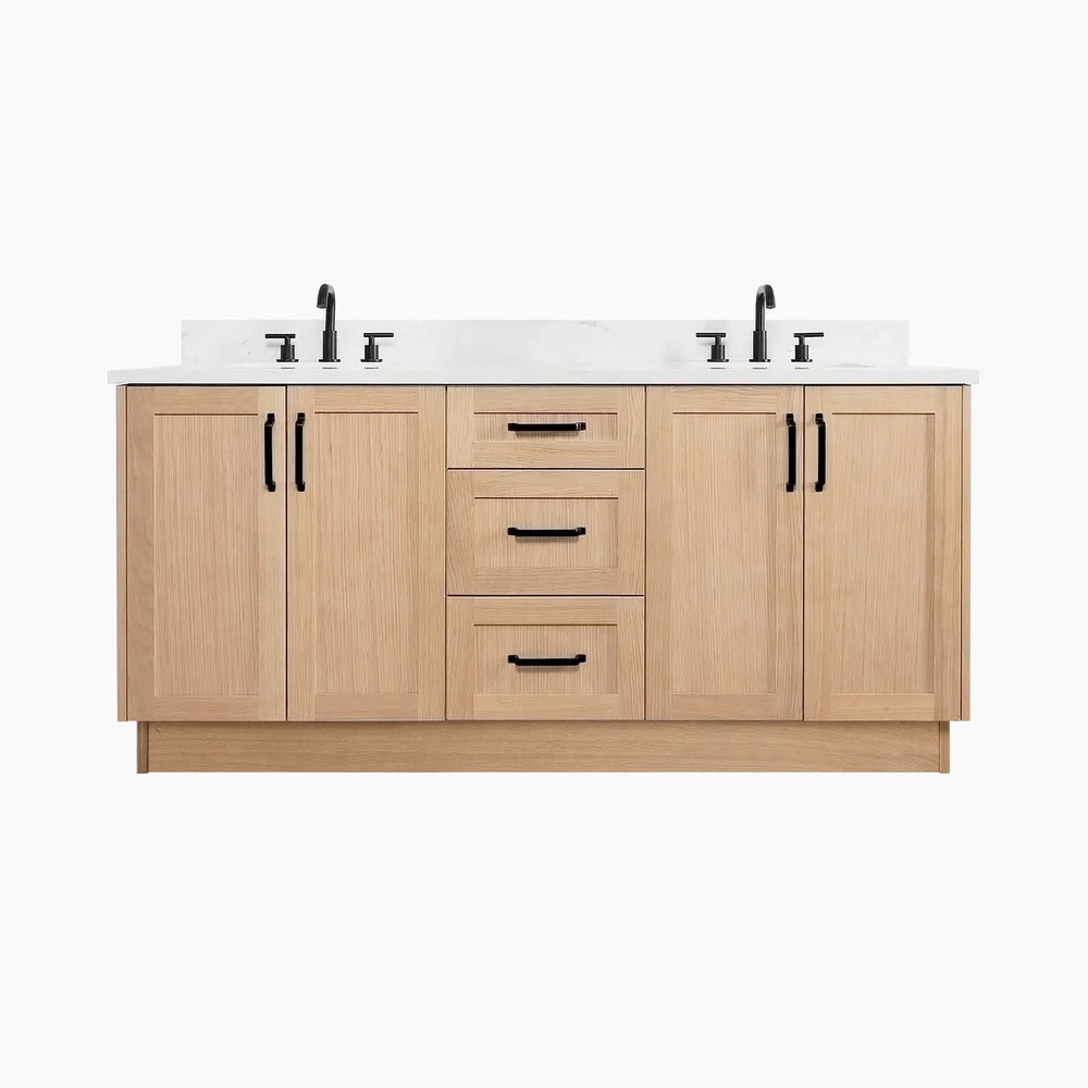 
                  
                    Bridgeport 72" White Oak Bathroom Vanity, Double Sink
                  
                