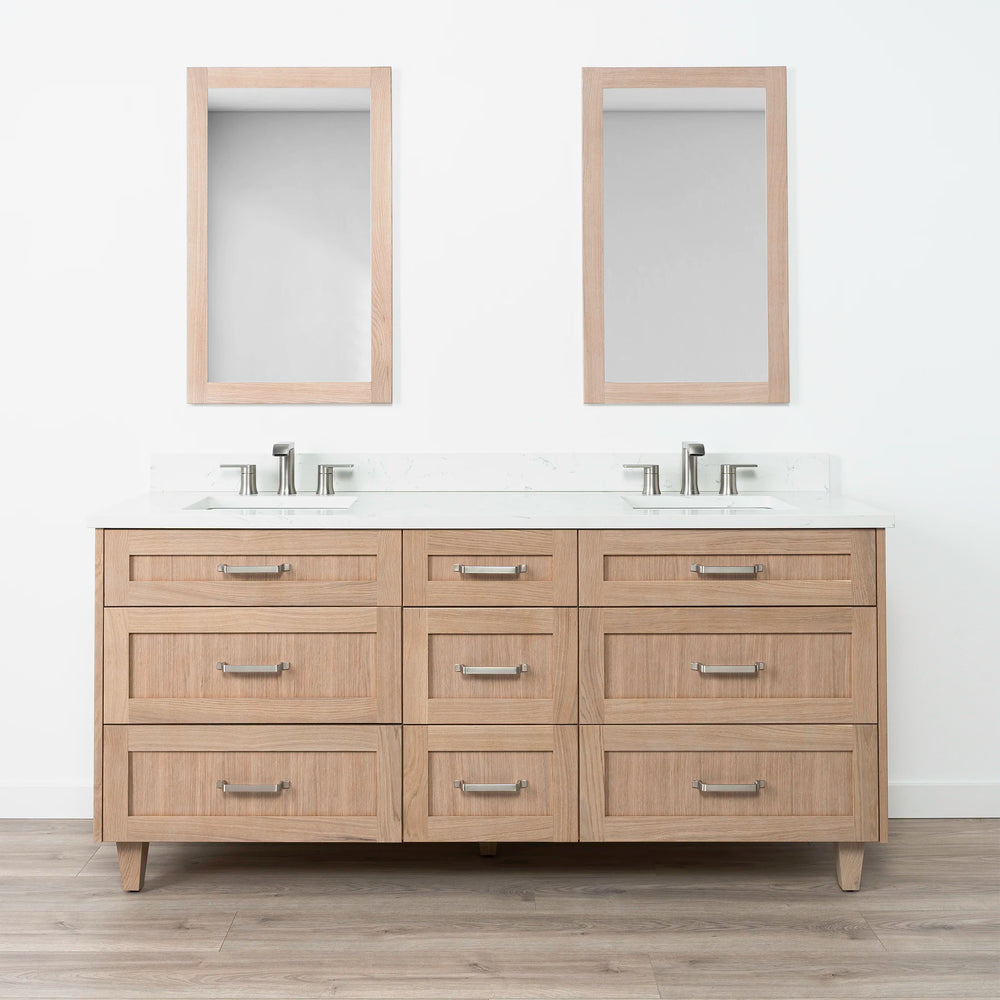 
                  
                    Bridgeport 72" White Oak Bathroom Vanity, Double Sink - All Drawers
                  
                