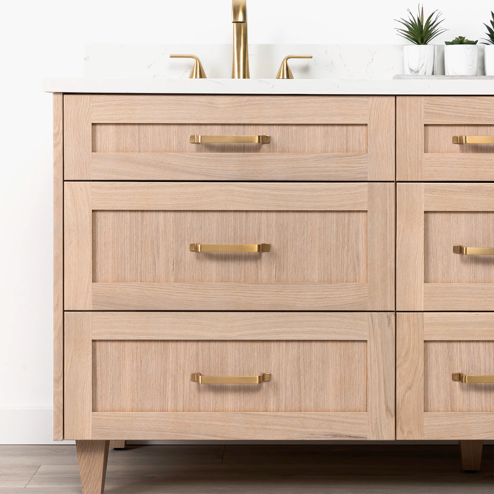 
                  
                    Bridgeport 72" White Oak Bathroom Vanity, Double Sink - All Drawers
                  
                