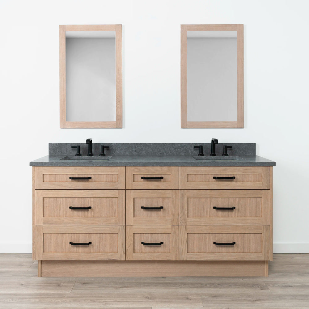 
                  
                    Bridgeport 72" White Oak Bathroom Vanity, Double Sink w/ Drawers
                  
                