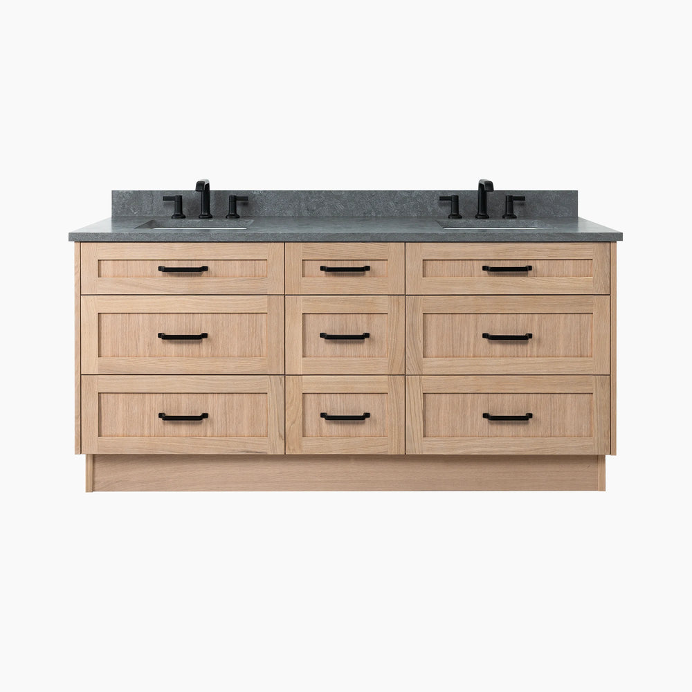 
                  
                    Bridgeport 72" White Oak Bathroom Vanity, Double Sink - All Drawers
                  
                