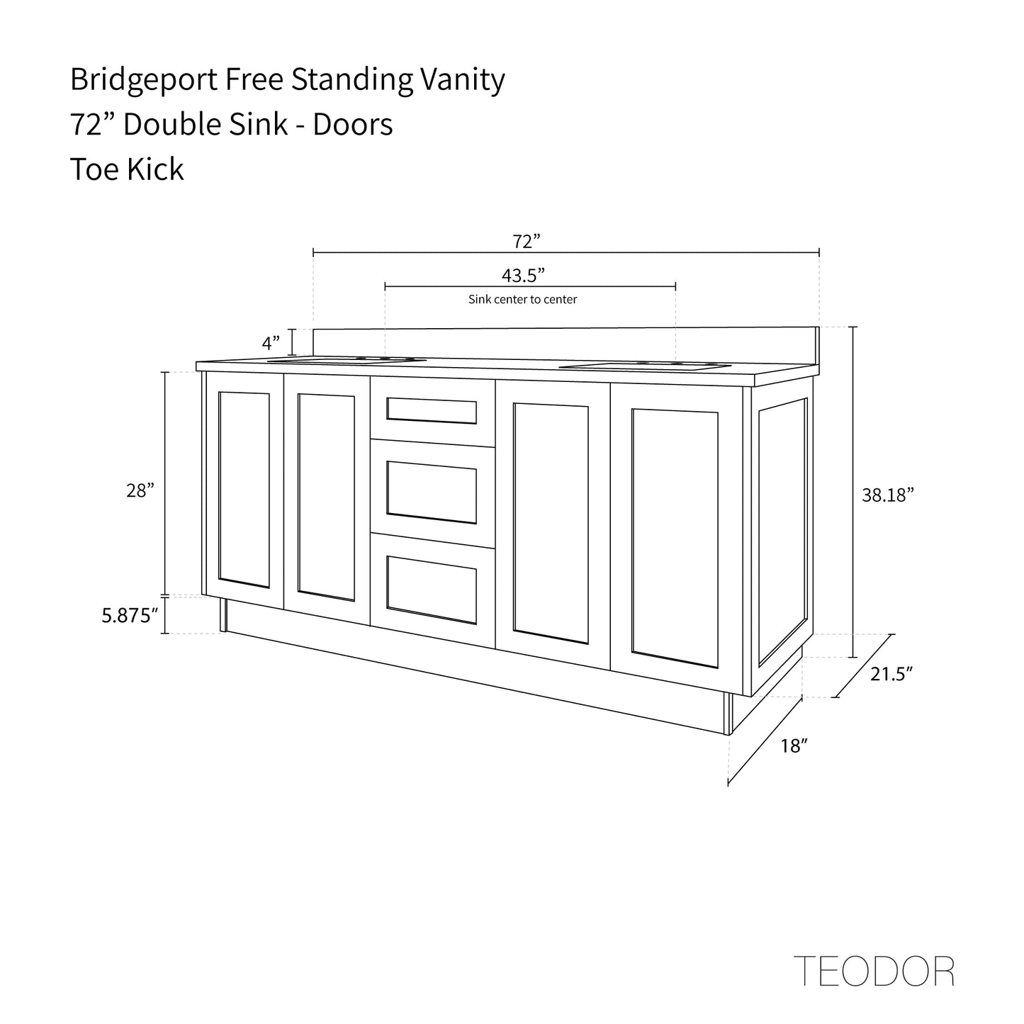 
                  
                    Bridgeport 72" White Oak Bathroom Vanity, Double Sink
                  
                