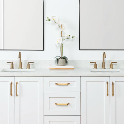 Bridgeport 72" Satin White Bathroom Vanity, Double Sink