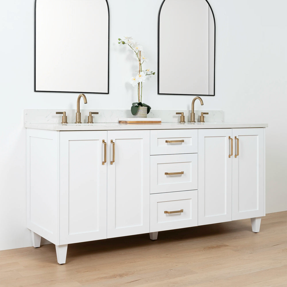 
                  
                    Bridgeport 72" Satin White Bathroom Vanity, Double Sink
                  
                