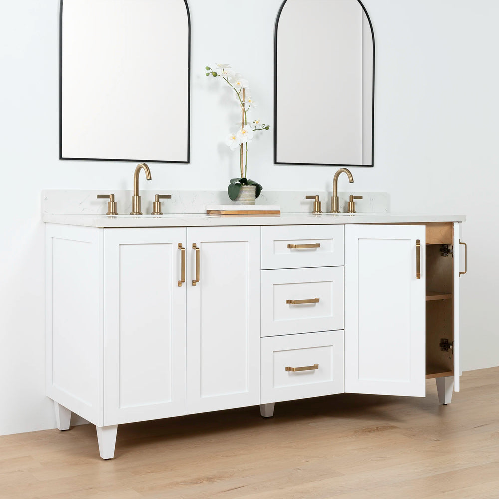 
                  
                    Bridgeport 72" Satin White Bathroom Vanity, Double Sink
                  
                