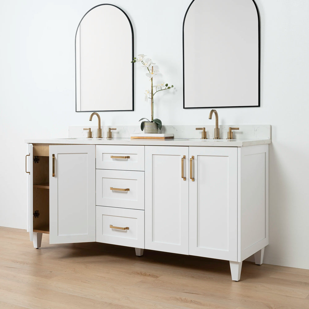 
                  
                    Bridgeport 72" Satin White Bathroom Vanity, Double Sink
                  
                