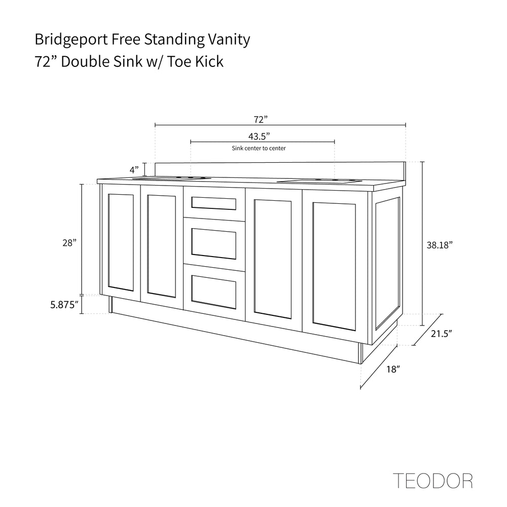 
                  
                    Bridgeport 72" American Black Walnut Bathroom Vanity, Double Sink
                  
                