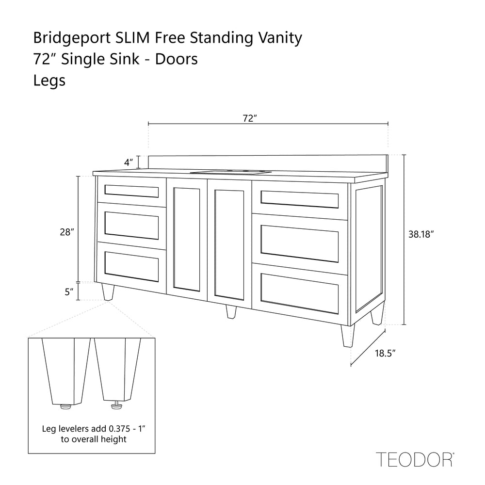 
                  
                    Bridgeport SLIM 72" Almond Coast Bathroom Vanity
                  
                