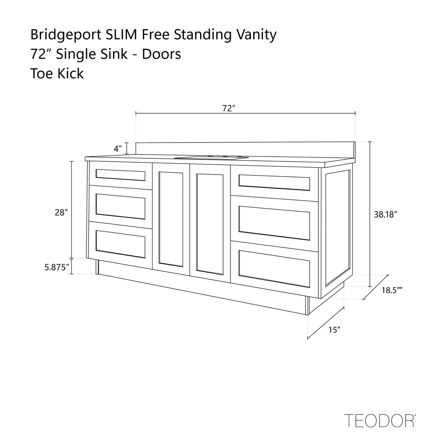 
                  
                    Bridgeport SLIM 72" Almond Coast Bathroom Vanity
                  
                
