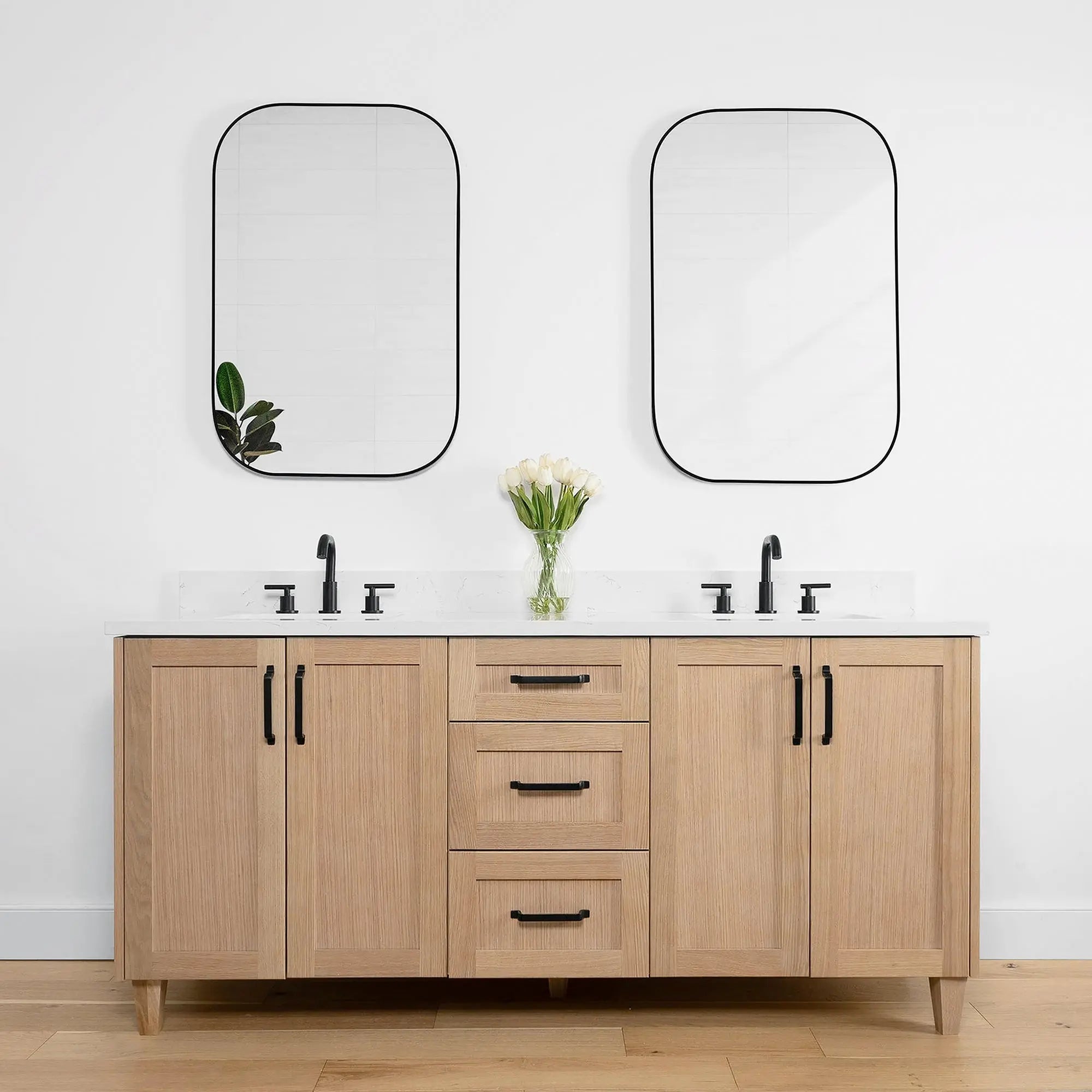 Bridgeport 72 White Oak Bathroom Vanity Double Sink Teodor Teodor Vanities United States 2607