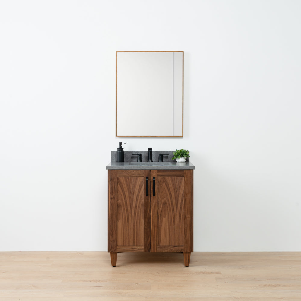 
                  
                    Bridgeport 30" American Black Walnut Bathroom Vanity w/ Doors - Teodor Vanities United States
                  
                