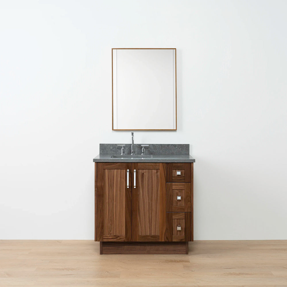 
                  
                    Bridgeport 36" American Black Walnut Bathroom Vanity, Left Sink
                  
                