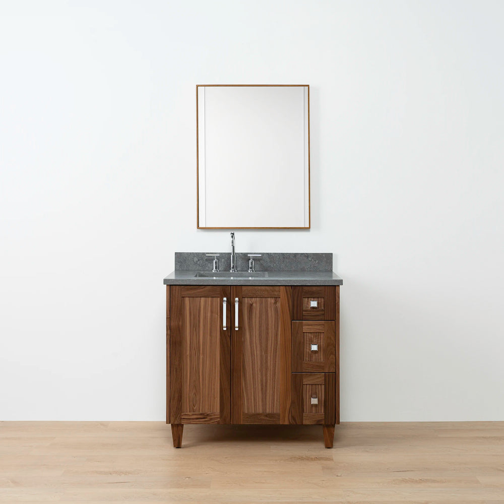 
                  
                    Bridgeport 36" American Black Walnut Bathroom Vanity, Left Sink - Teodor Vanities United States
                  
                