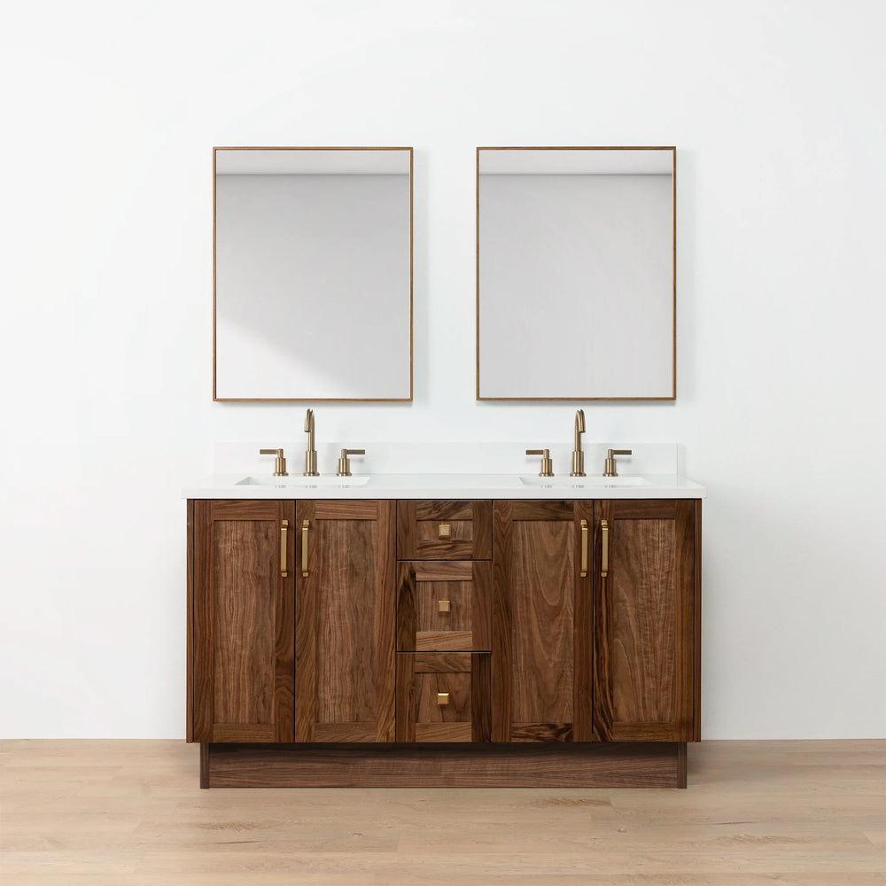 
                  
                    Bridgeport 60" American Black Walnut Bathroom Vanity, Double Sink
                  
                