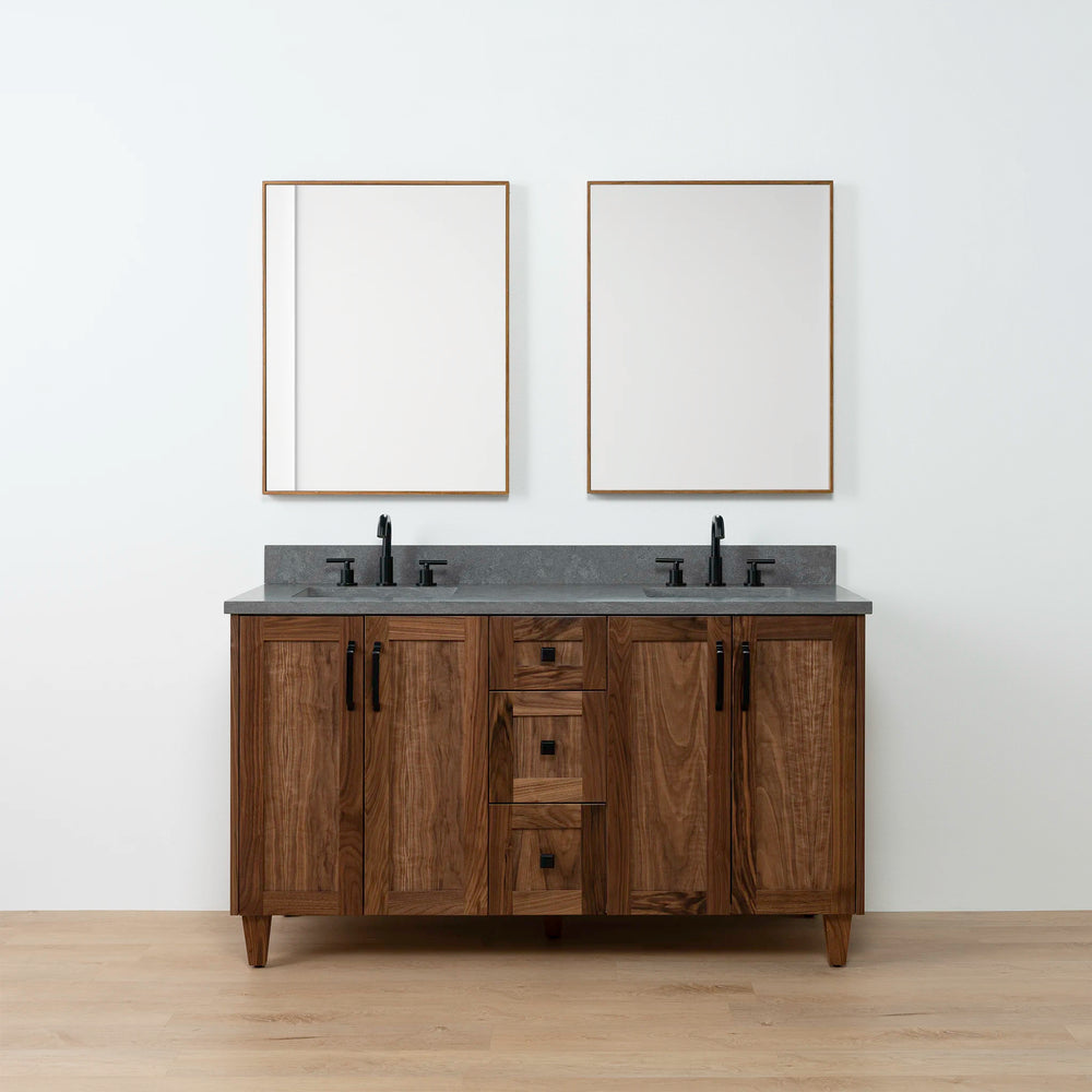 
                  
                    Bridgeport 60" American Black Walnut Bathroom Vanity, Double Sink - Teodor Vanities United States
                  
                