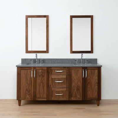 Bridgeport 72" American Black Walnut Bathroom Vanity, Double Sink - Teodor Vanities United States