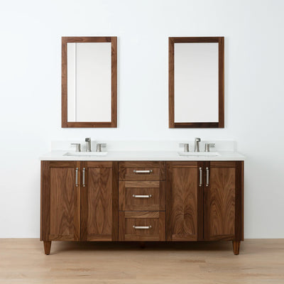 Bridgeport 72" American Black Walnut Bathroom Vanity, Double Sink - Teodor Vanities United States