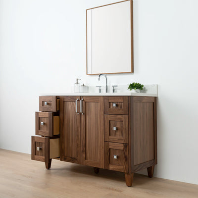 Bridgeport 48" American Black Walnut Bathroom Vanity - Teodor Vanities United States