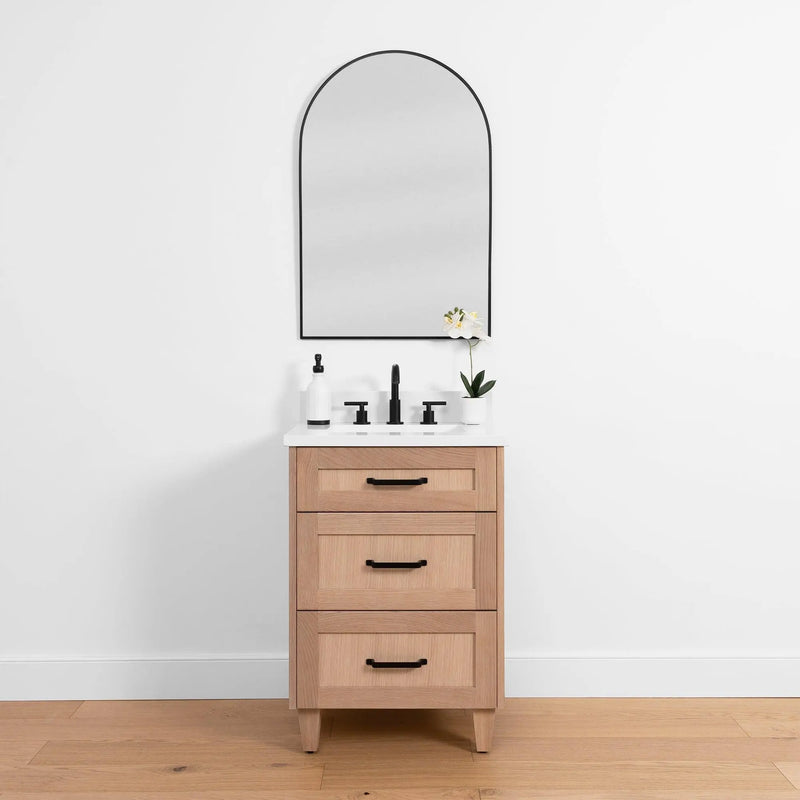 Bridgeport SLIM 24" White Oak Bathroom Vanity - Teodor Vanities United States