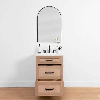 Bridgeport SLIM 24" White Oak Bathroom Vanity - Teodor Vanities United States