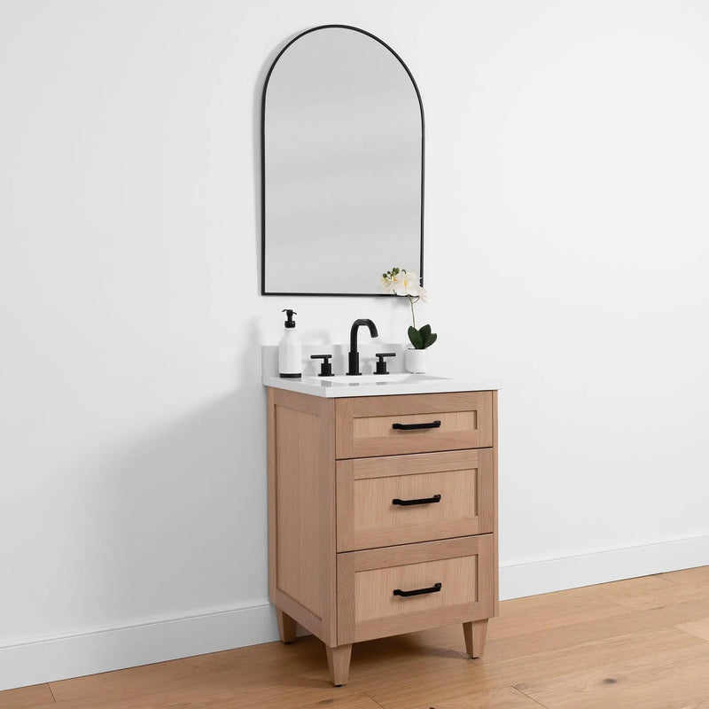 Bridgeport SLIM 24" White Oak Bathroom Vanity - Teodor Vanities United States