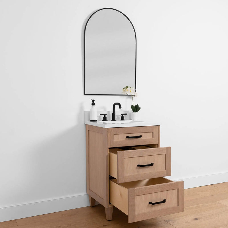 Bridgeport SLIM 24" White Oak Bathroom Vanity