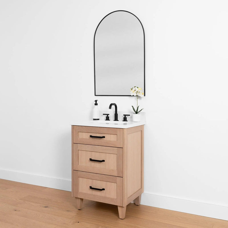 Bridgeport SLIM 24" White Oak Bathroom Vanity - Teodor Vanities United States