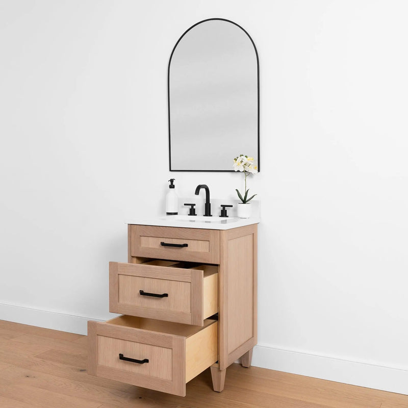 Bridgeport SLIM 24" White Oak Bathroom Vanity