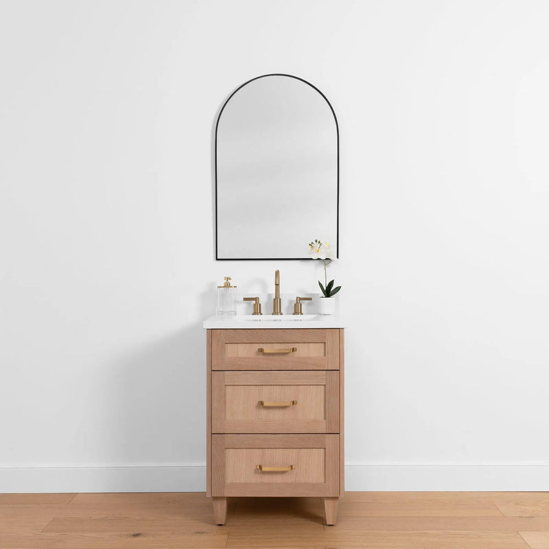 Bridgeport SLIM 24" White Oak Bathroom Vanity - Teodor Vanities United States