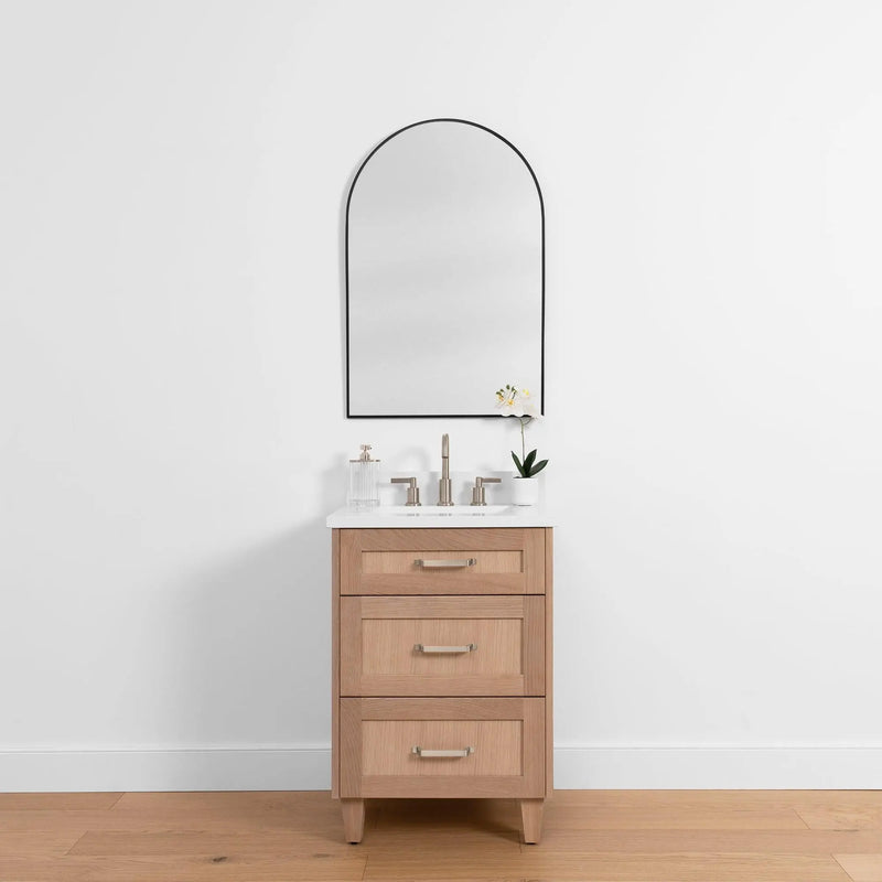 Bridgeport SLIM 24" White Oak Bathroom Vanity - Teodor Vanities United States