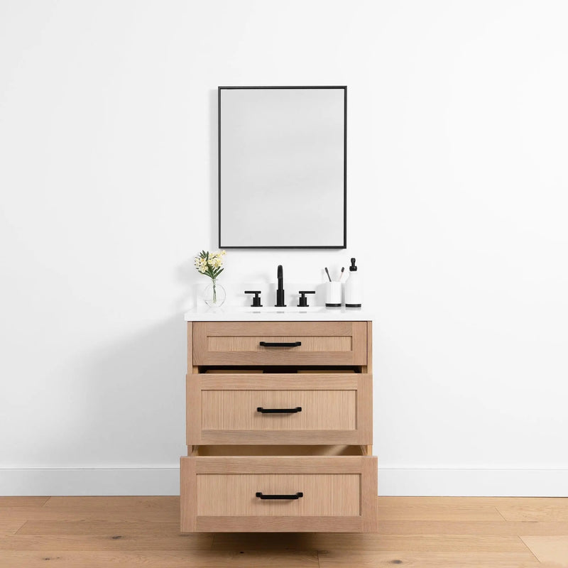 Bridgeport SLIM 30" White Oak Bathroom Vanity