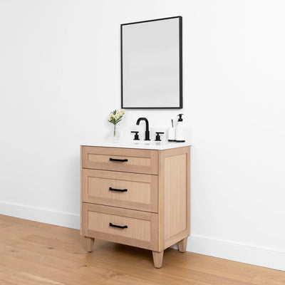 Bridgeport SLIM 30" White Oak Bathroom Vanity - Teodor Vanities United States