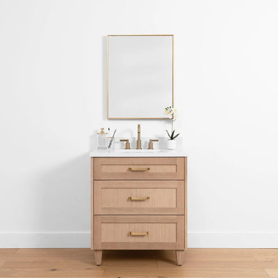Bridgeport SLIM 30" White Oak Bathroom Vanity - Teodor Vanities United States