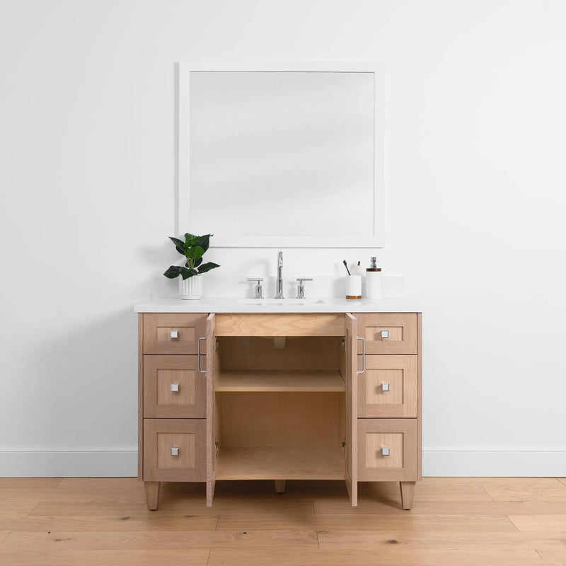 Bridgeport SLIM 48" White Oak Bathroom Vanity