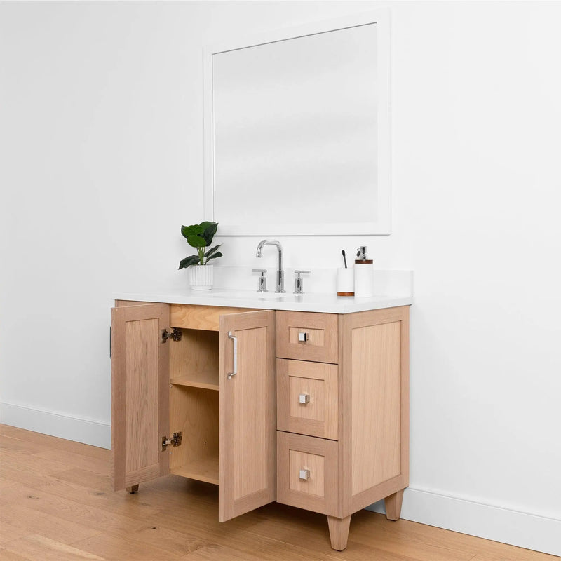 Bridgeport SLIM 48" White Oak Bathroom Vanity - Teodor Vanities United States