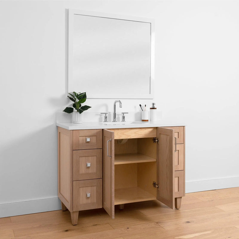 Bridgeport SLIM 48" White Oak Bathroom Vanity - Teodor Vanities United States