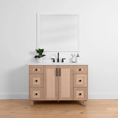 Bridgeport SLIM 48" White Oak Bathroom Vanity