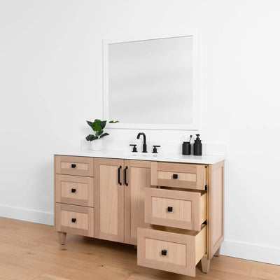 Bridgeport SLIM 60" White Oak Bathroom Vanity