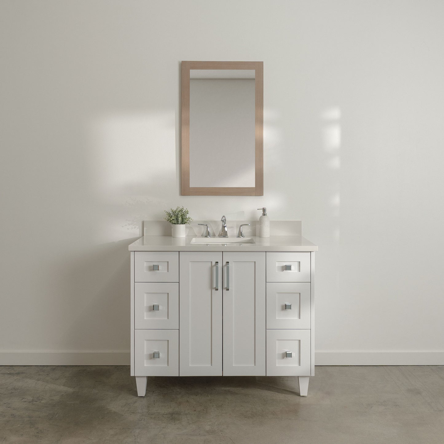 Bridgeport 42" Satin White Bathroom Vanity