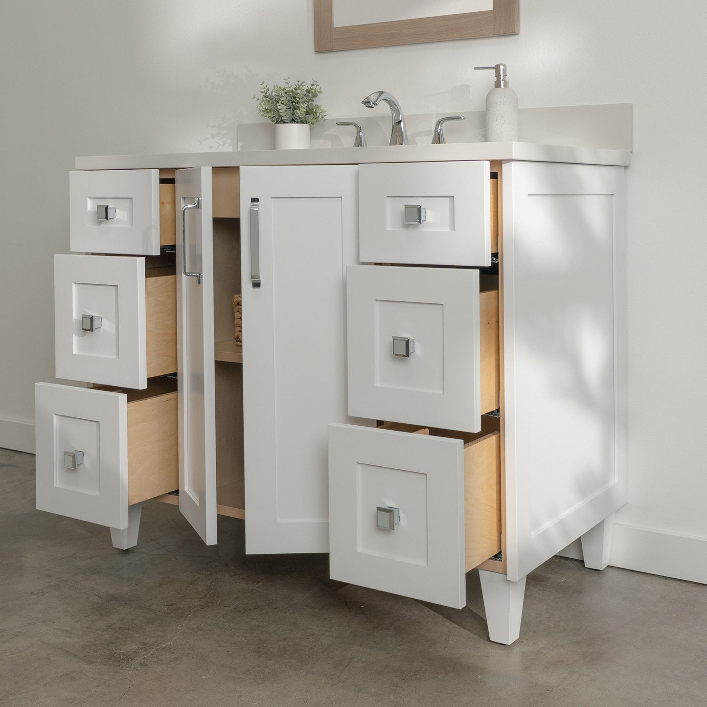 
                  
                    Bridgeport SLIM 42" Satin White Bathroom Vanity
                  
                