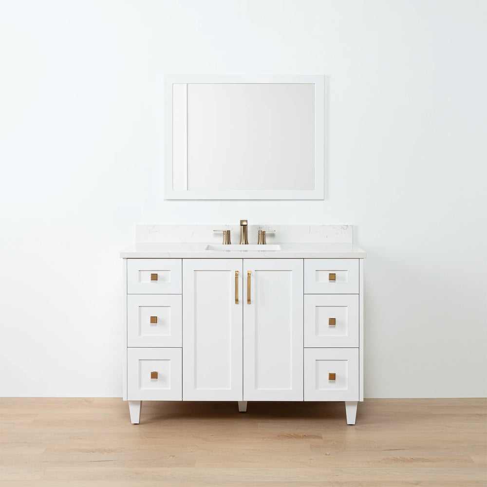 
                  
                    Bridgeport 48" Satin White Bathroom Vanity - Teodor Vanities United States
                  
                