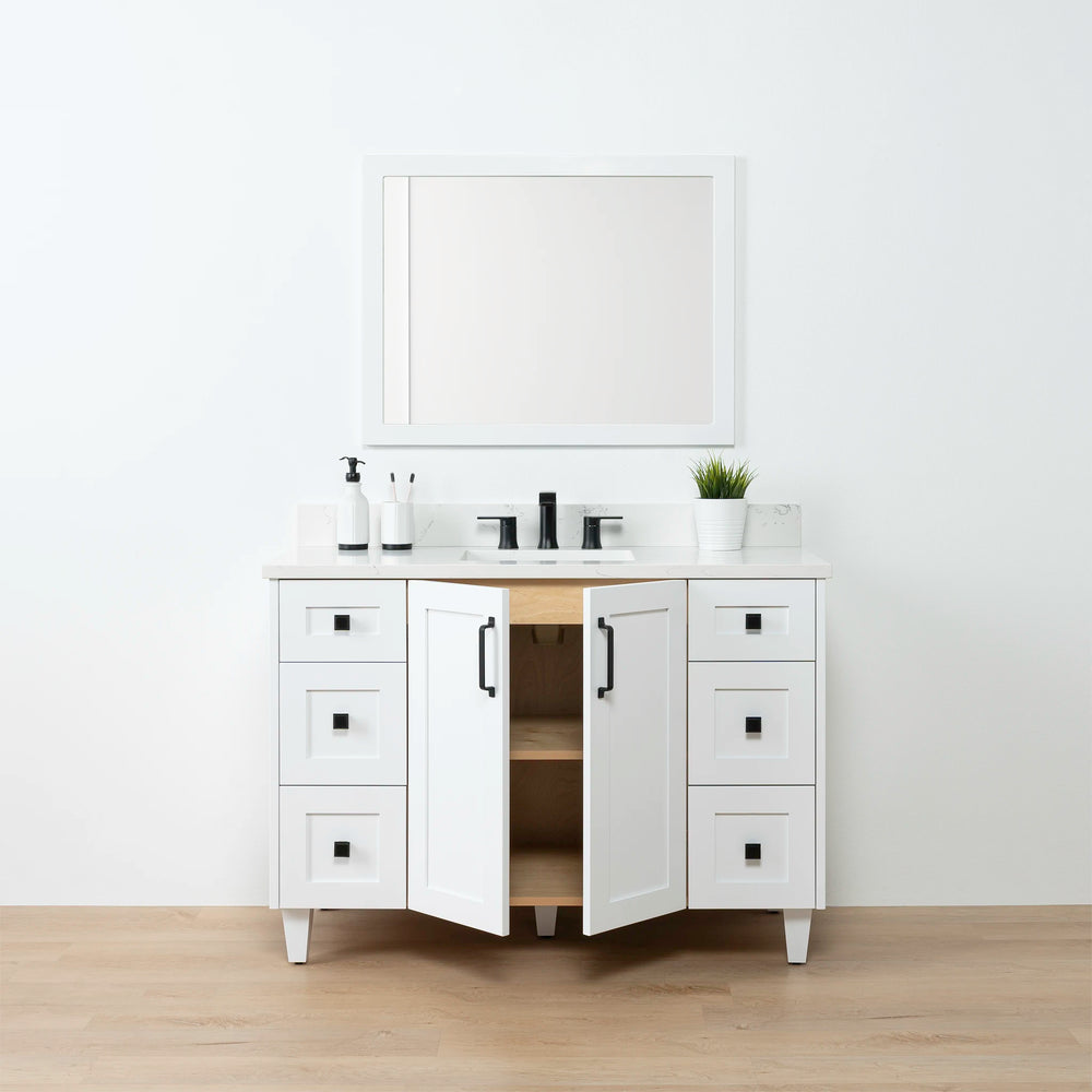 
                  
                    Bridgeport 48" Satin White Bathroom Vanity - Teodor Vanities United States
                  
                